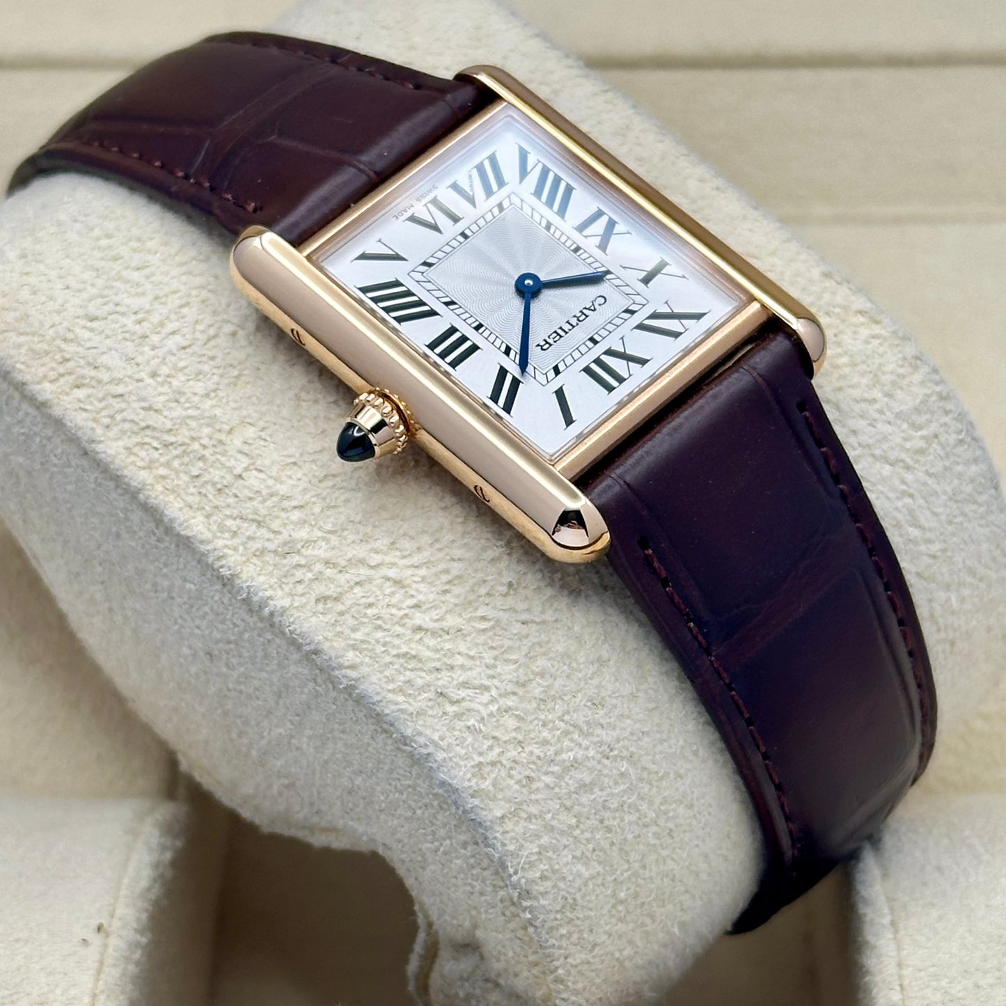 Tank Louis Cartier White Guilloché Romans 18K Rose Gold Ref WGTA0011 2025