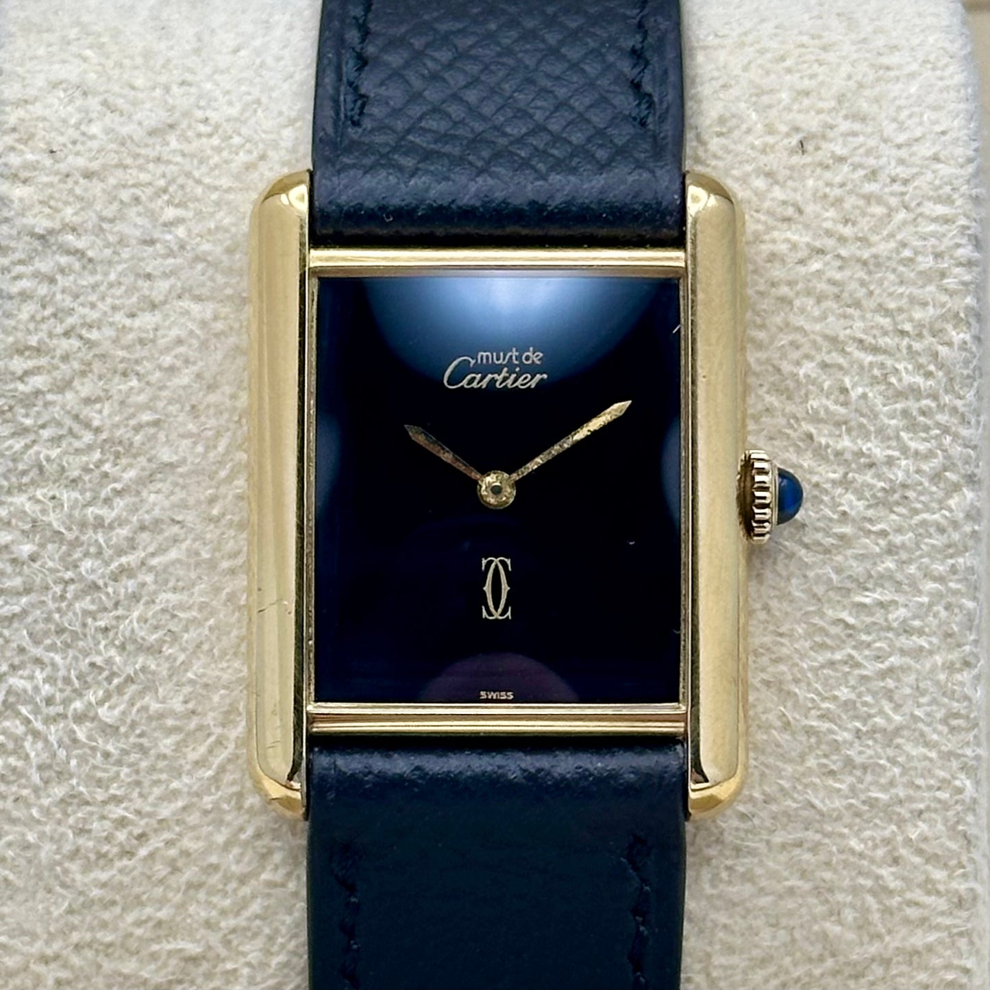 Tank Must De Cartier Large Black Dial Manual Winding