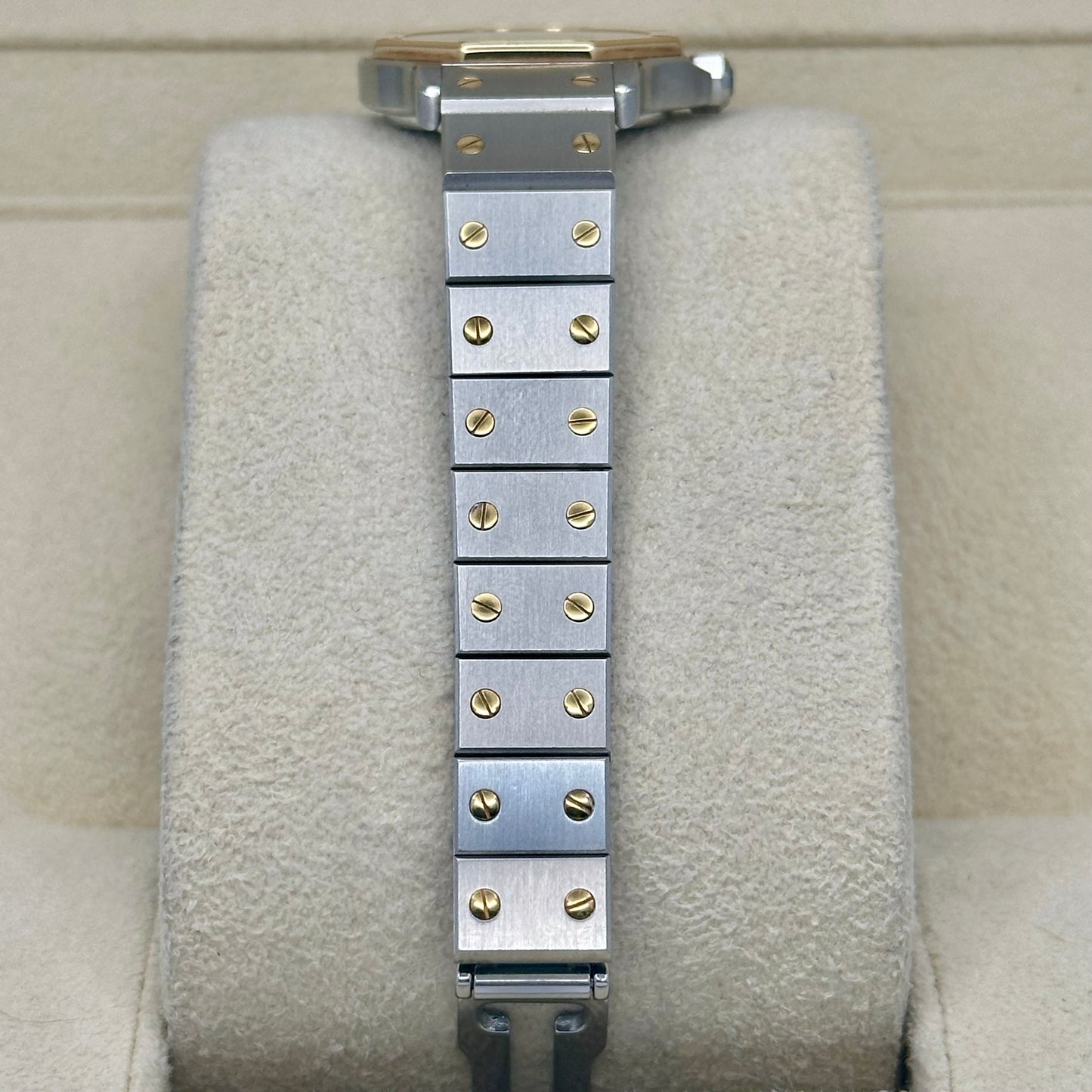 Santos Octagon Small White Romans 18K Yellow Gold Two Tone Ref 187903 1990