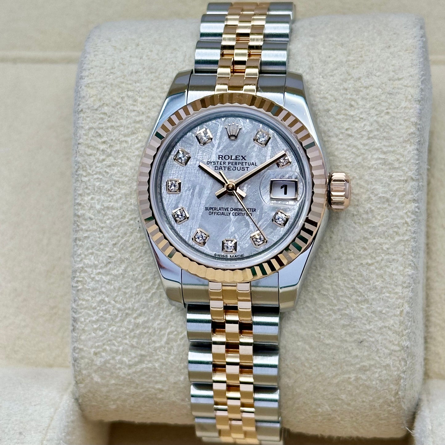 Lady-Datejust 26 Meteorite Diamond Dial 18K Rose Gold Ref 179171