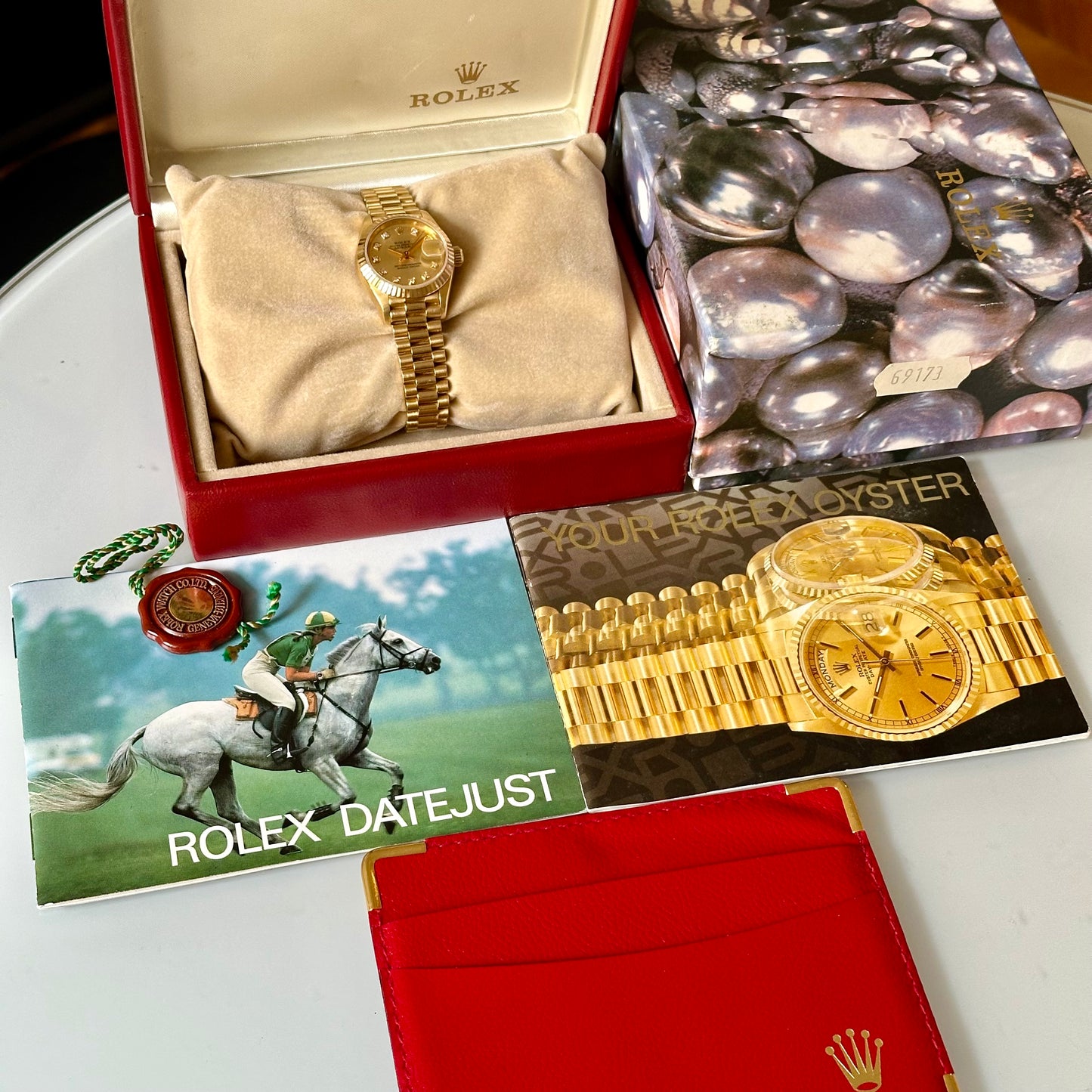 Lady-Datejust 26 Champagne Diamond 18K Yellow Gold President Ref 69178
