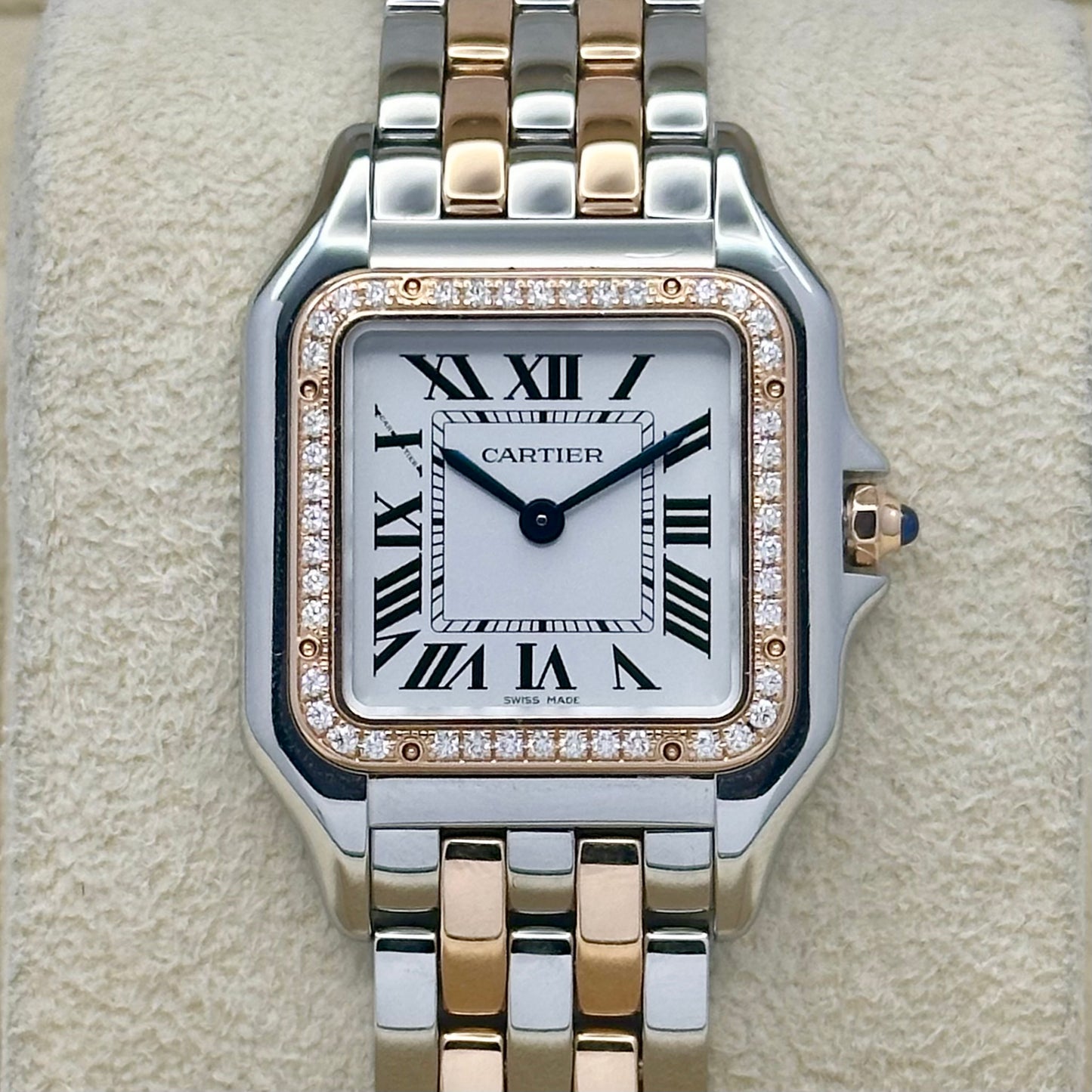 Panthére Medium Factory Diamond Bezel 18K Rose Gold White Romans Ref W3PN0007 2024