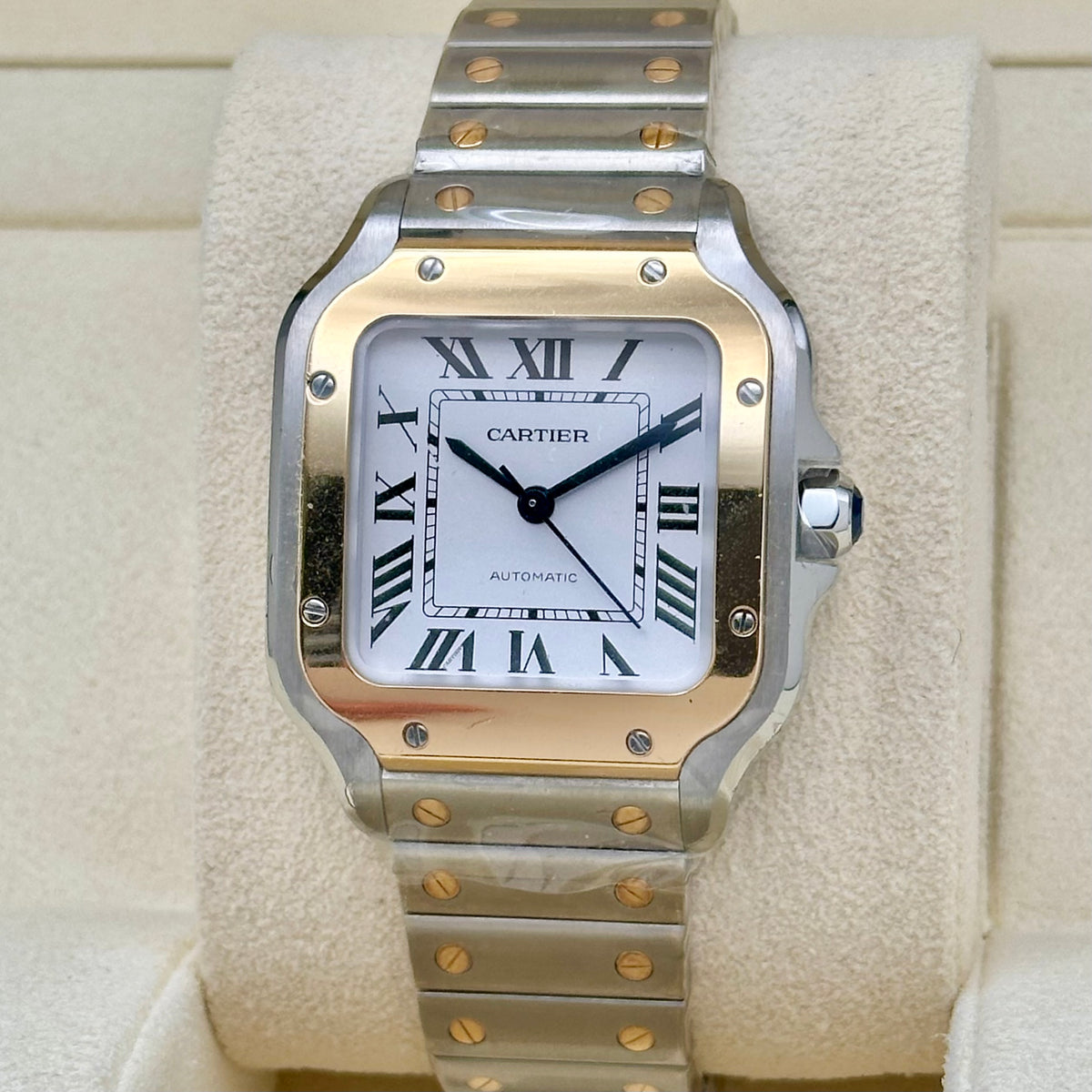 Santos Medium White Romans 18K Yellow Gold Ref WSSA0016 2026