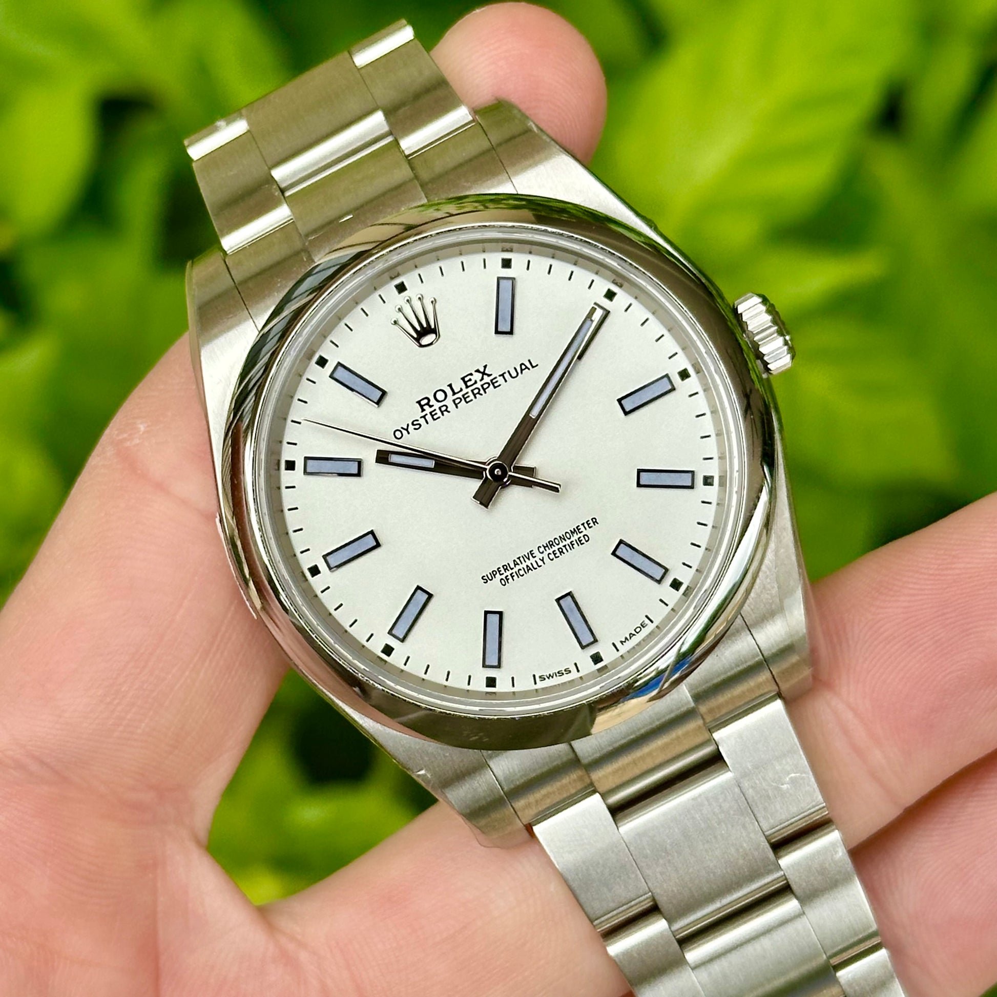 Oyster Perpetual 39 White Factory Stickers Ref 114300 – George