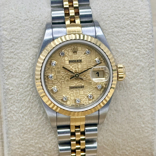 Lady-Datejust 26 Champagne Anniversary Big Diamond Ref 69173 1995