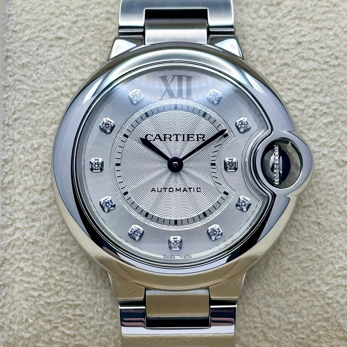 Ballon Bleu De Cartier Silver Guilloché Diamond Dial Ref W4BB0021 2022