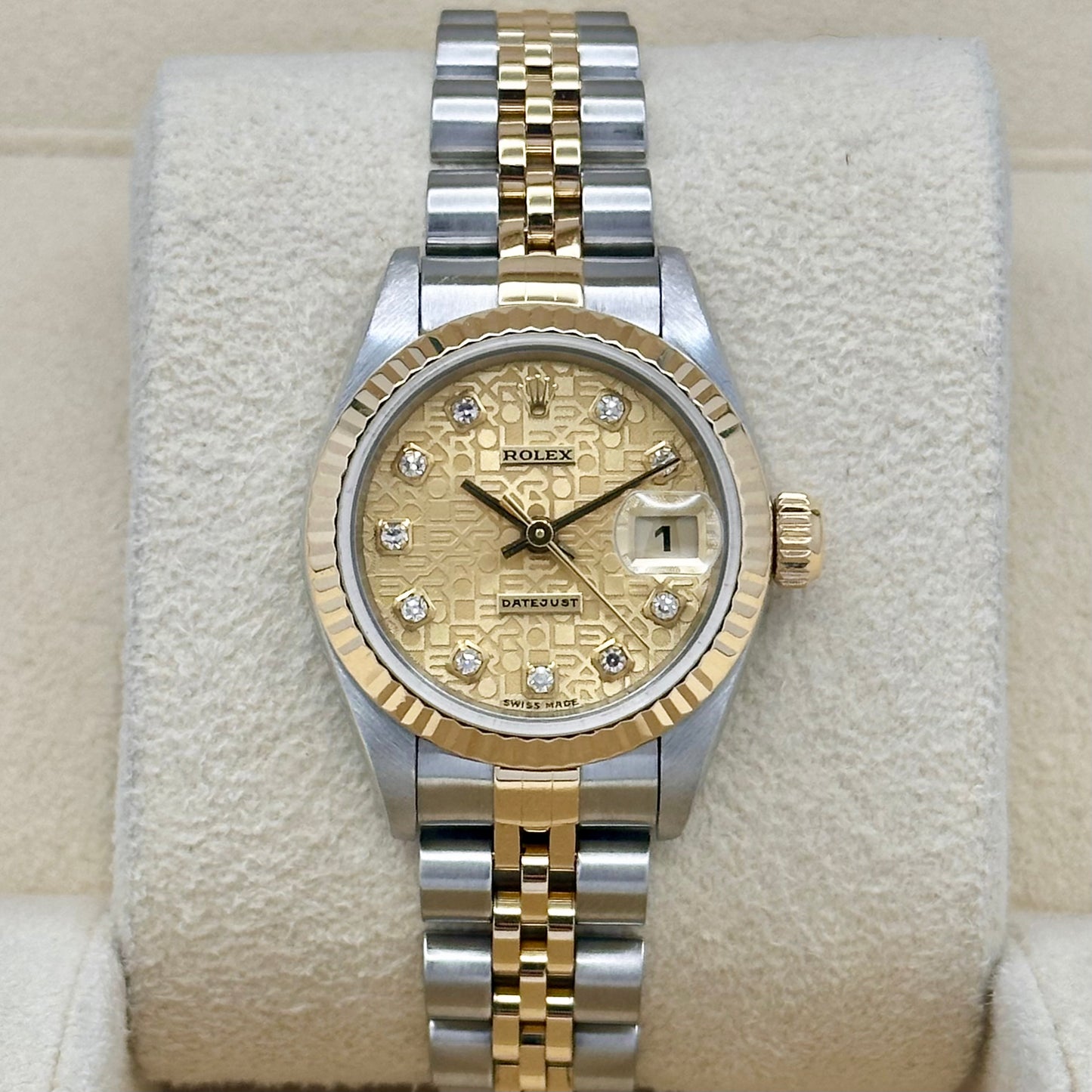 Lady-Datejust 26 Champagne Anniversary Big Diamond Ref 69173 1995