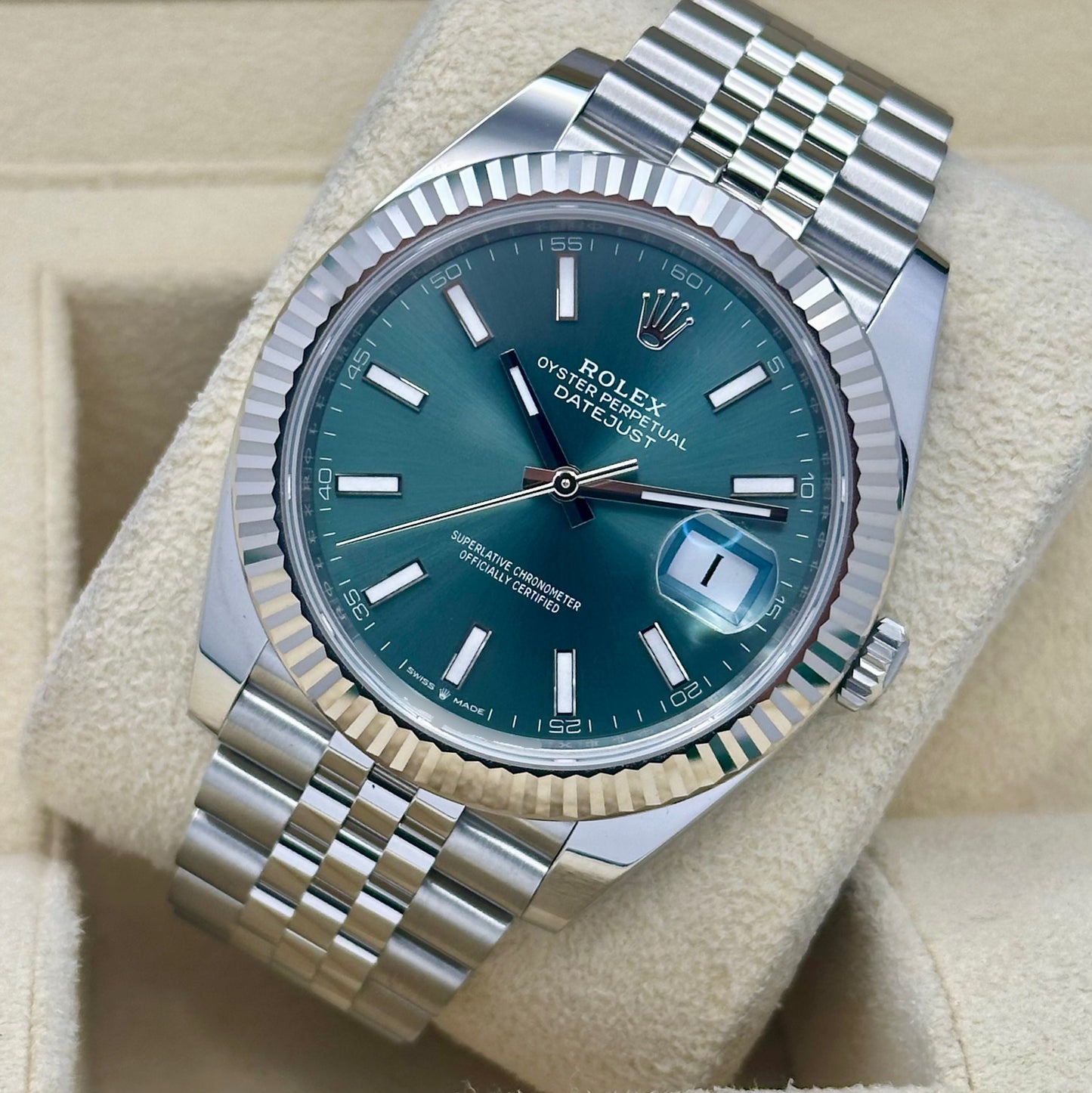 Datejust 41 Mint Green 18K White Gold Ref 126334 2025