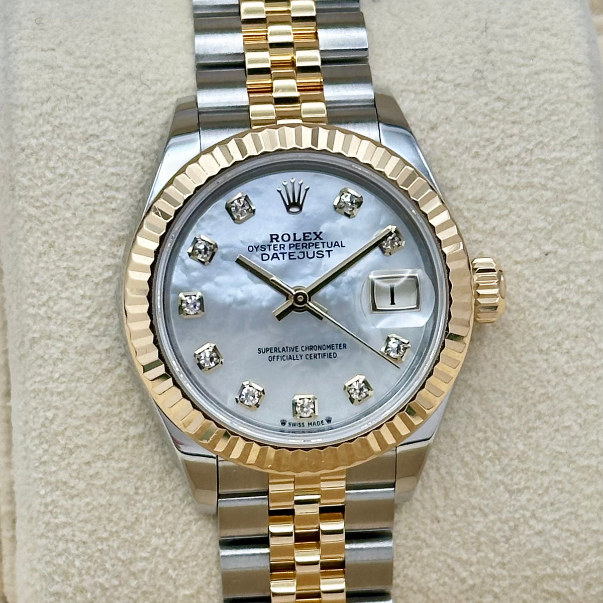 Lady-Datejust 28 18K Yellow Gold Mother Of Pearl Diamond Ref 279173 2020