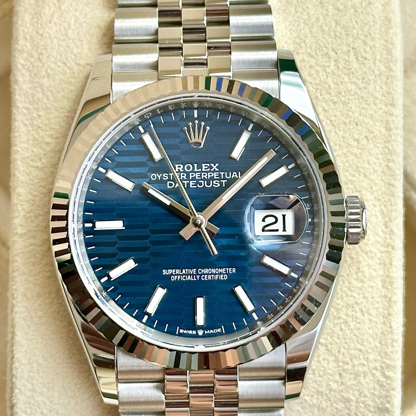 Datejust Blue Motif Dial Ref 126234 36MM