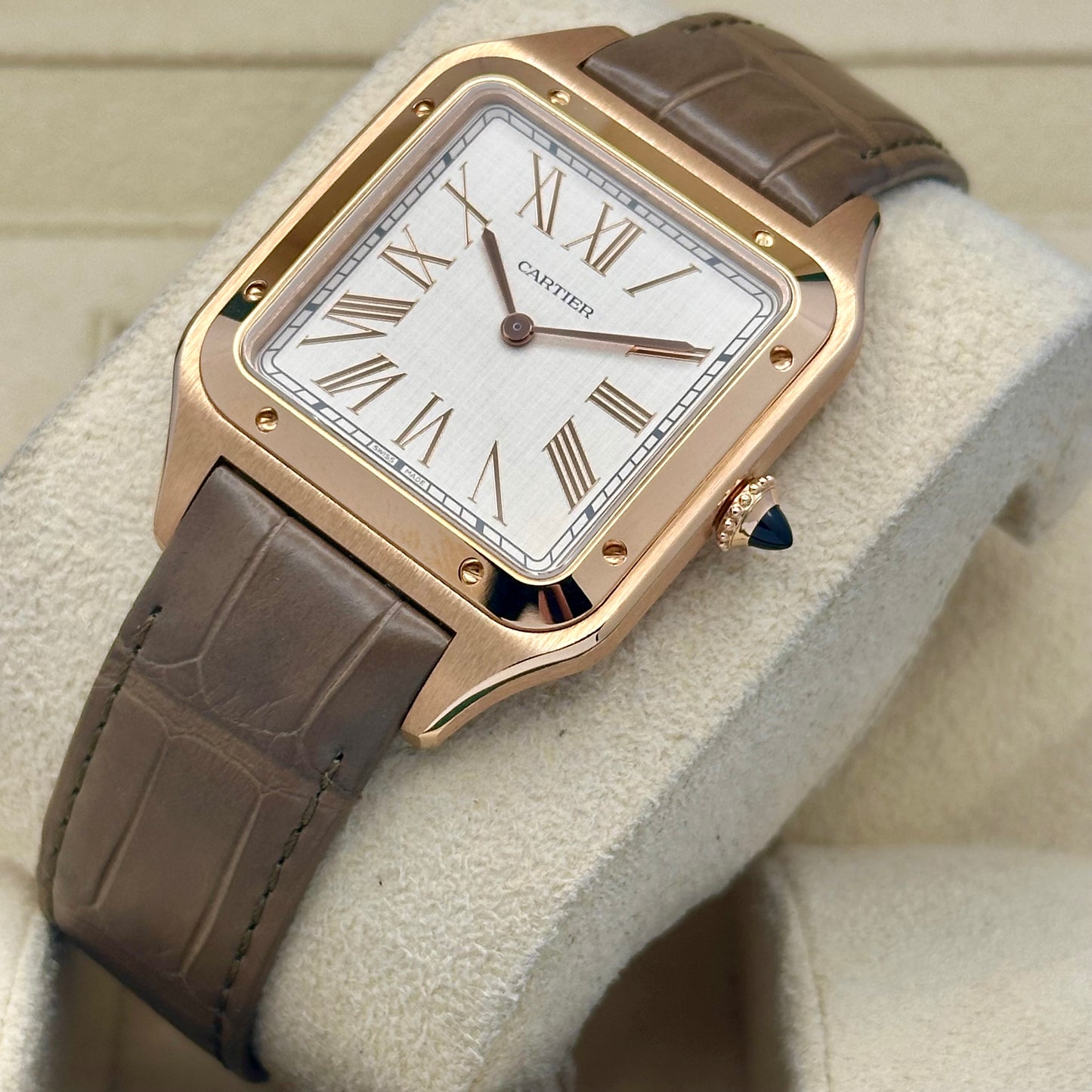 Santos Dumont XL 18K Rose Gold Beige Dial Ref WGSA0112 2025