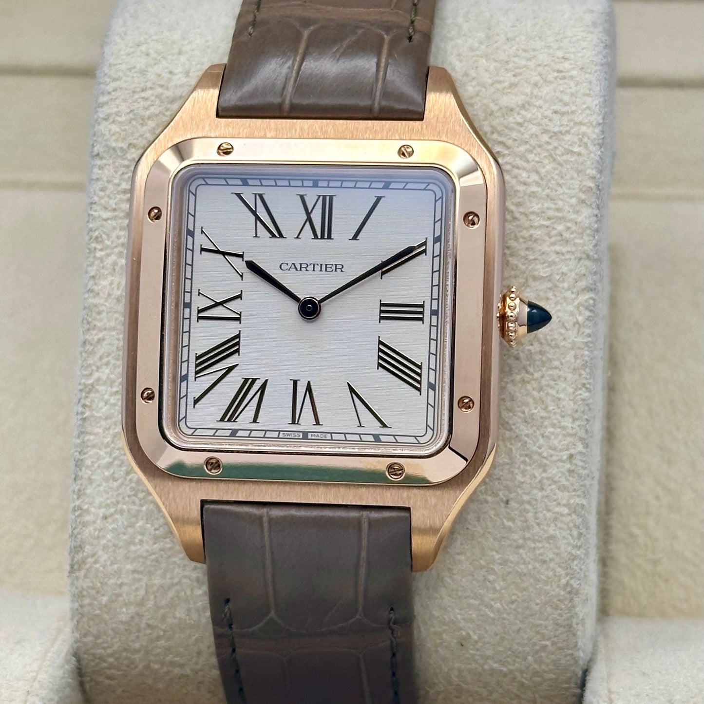 Santos Dumont XL 18K Rose Gold Beige Dial Ref WGSA0112 2025