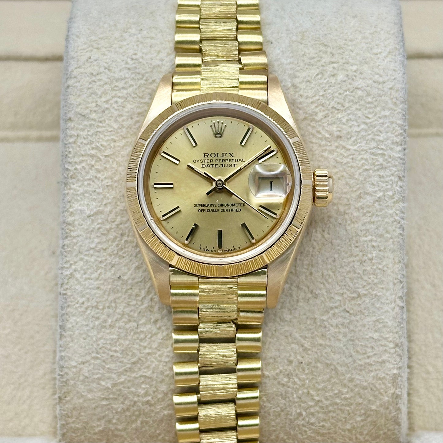 Lady-Datejust 26 Champagne Bark President 18K Yellow Gold Ref 69278