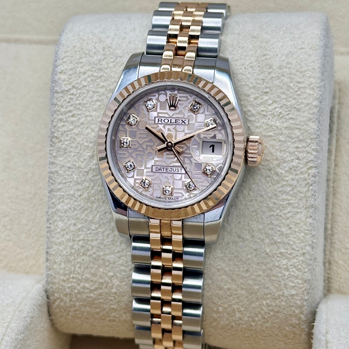 Lady-Datejust 26 Pink Anniversary Diamond Dial 18K Rose Gold Ref 179171 2015