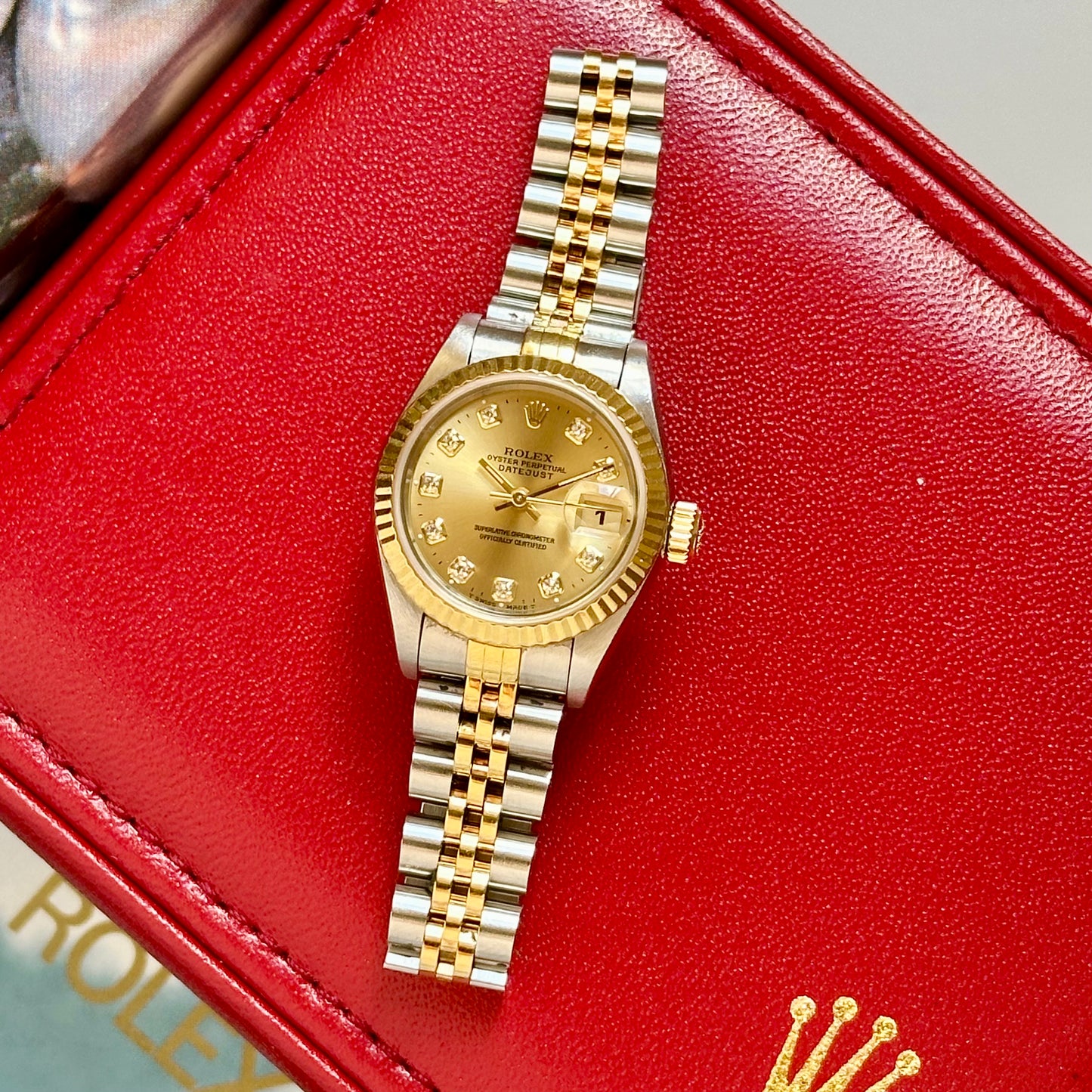 Lady-Datejust 26 Champagne Big Diamond Ref 69173 1995