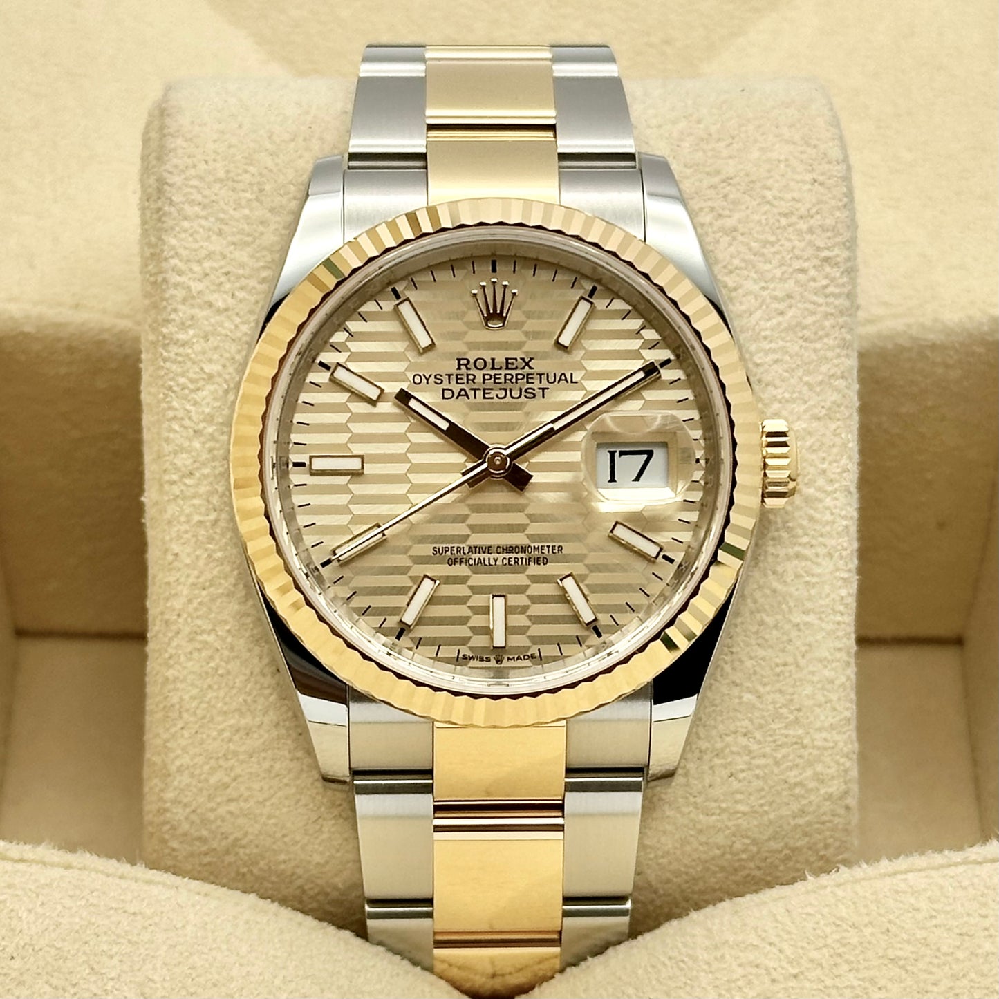 Datejust 36 Two Tone Champagne Fluted Motif Ref 126233 2024