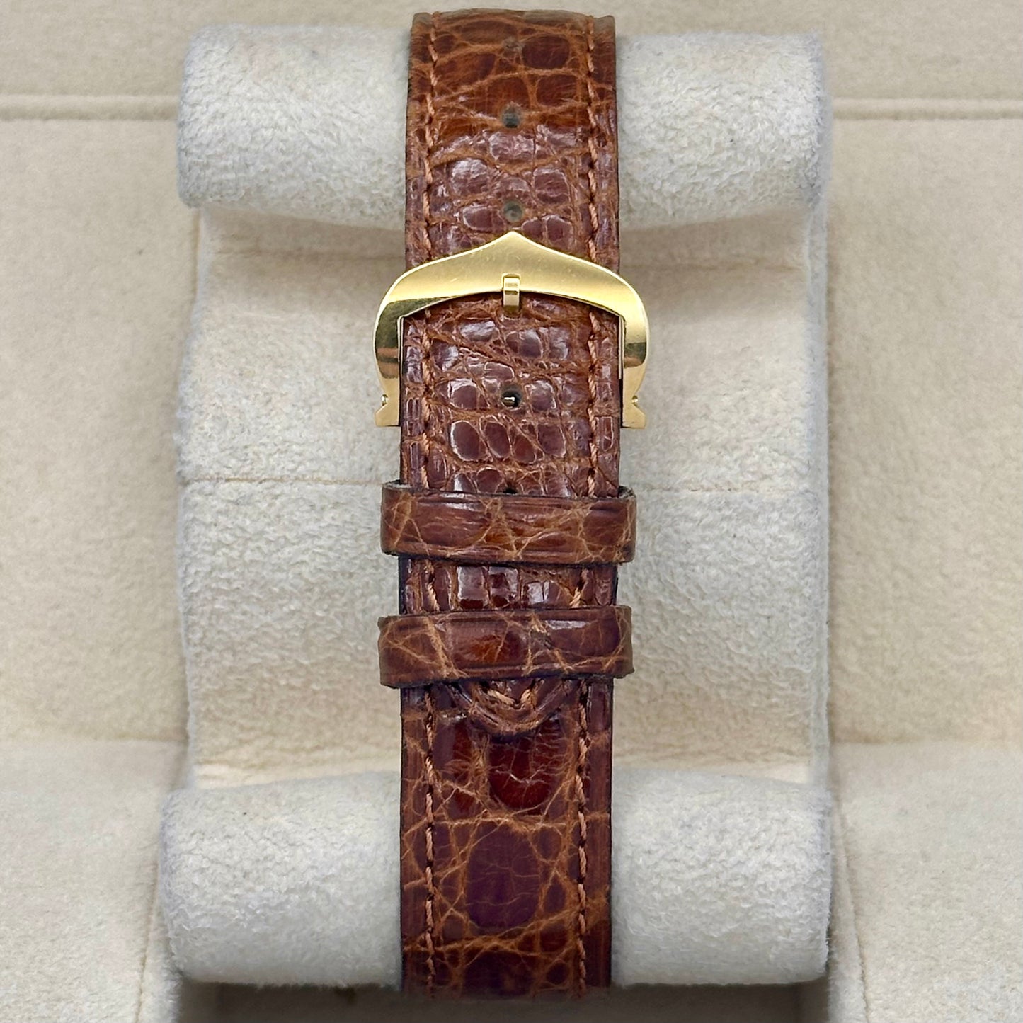 Santos Dumont 18K Yellow Gold Manual Winding White Romans Ref 96061 1990