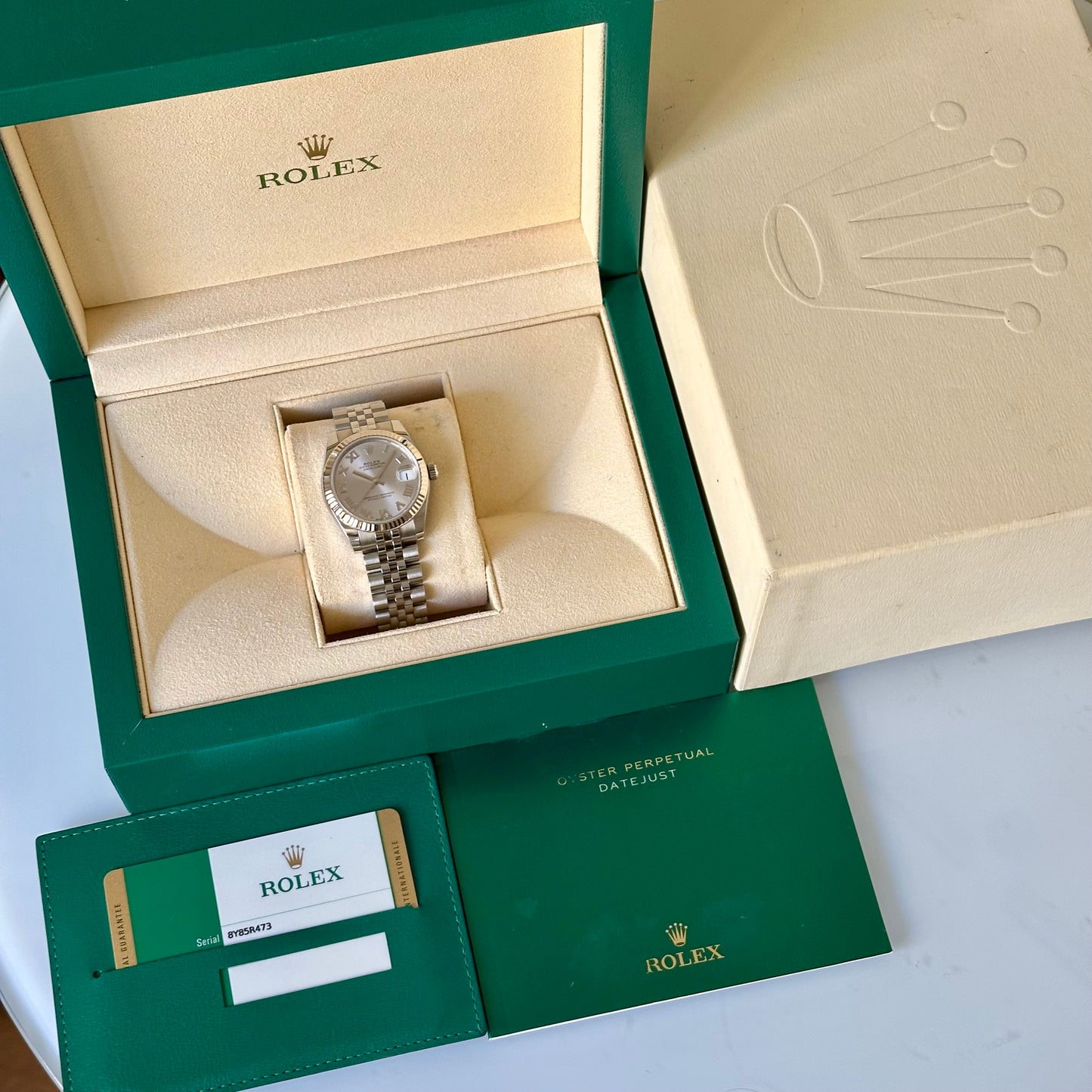 Datejust 31 Silver Romans 18K White Gold Ref 178274 2018