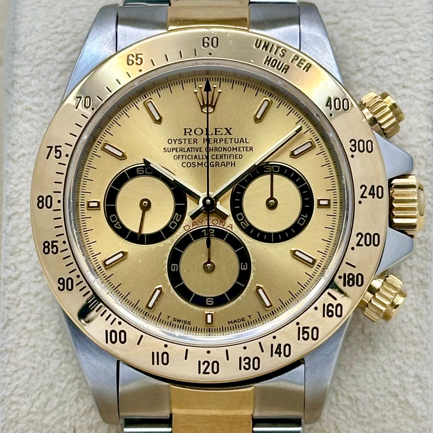 Zenith Daytona Champagne Dial 18K Yellow Gold Two Tone Ref 16523 1997 Collectors Set