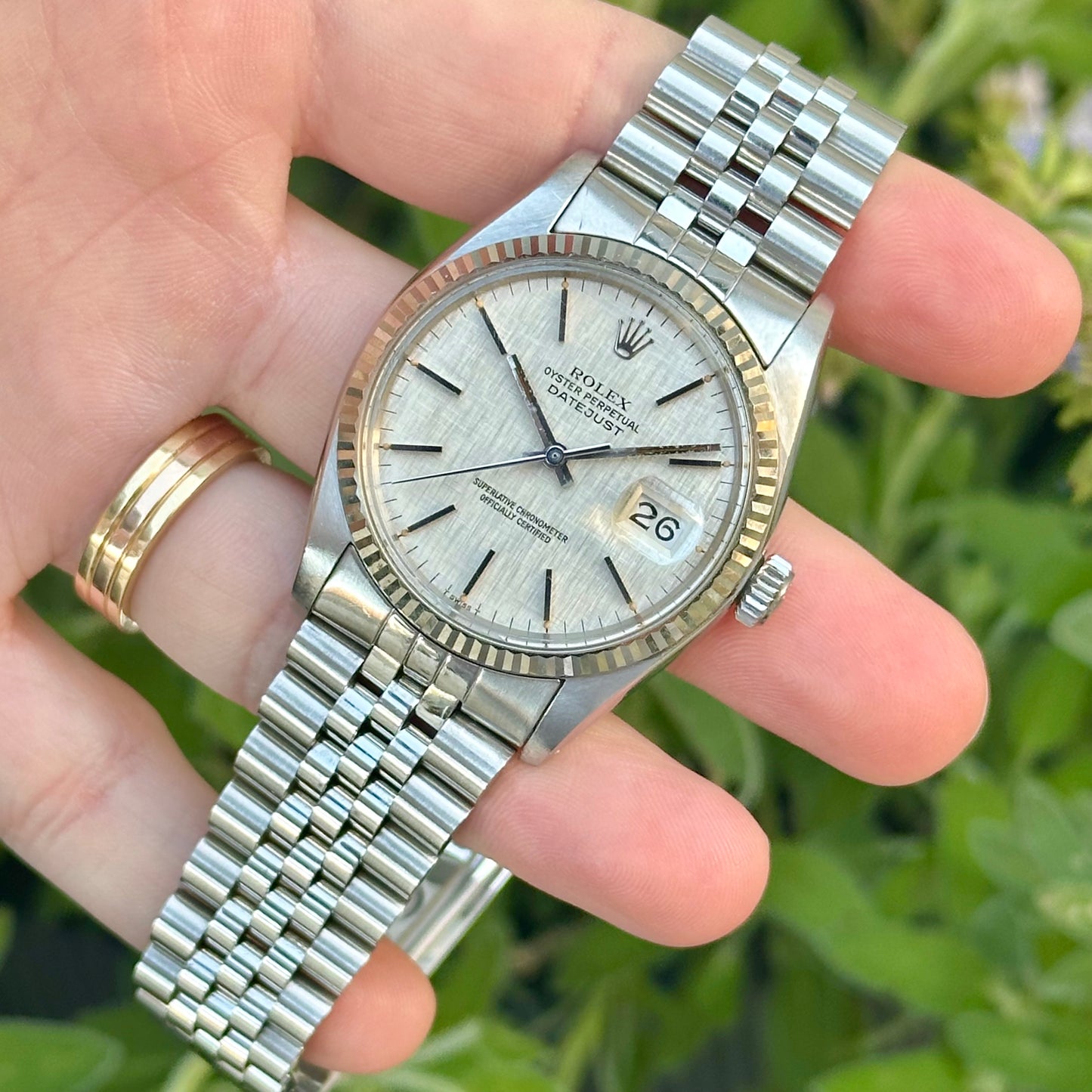 Linen Dial 1982 Datejust Rolex Datejust 16013, 1982 Rolex Watch