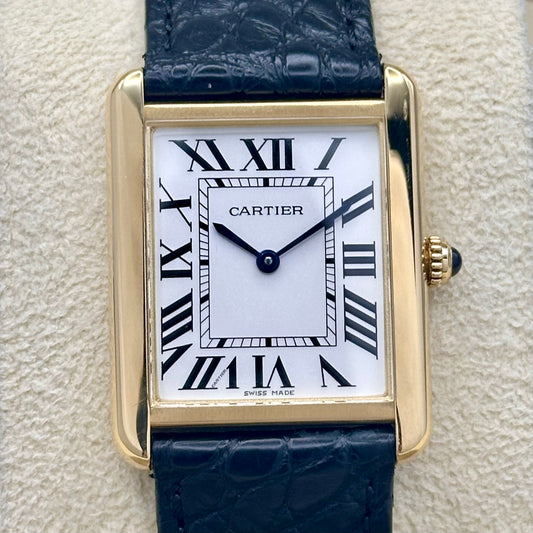 Tank Solo Large 18K Yellow Gold White Romans Ref 3167 2019