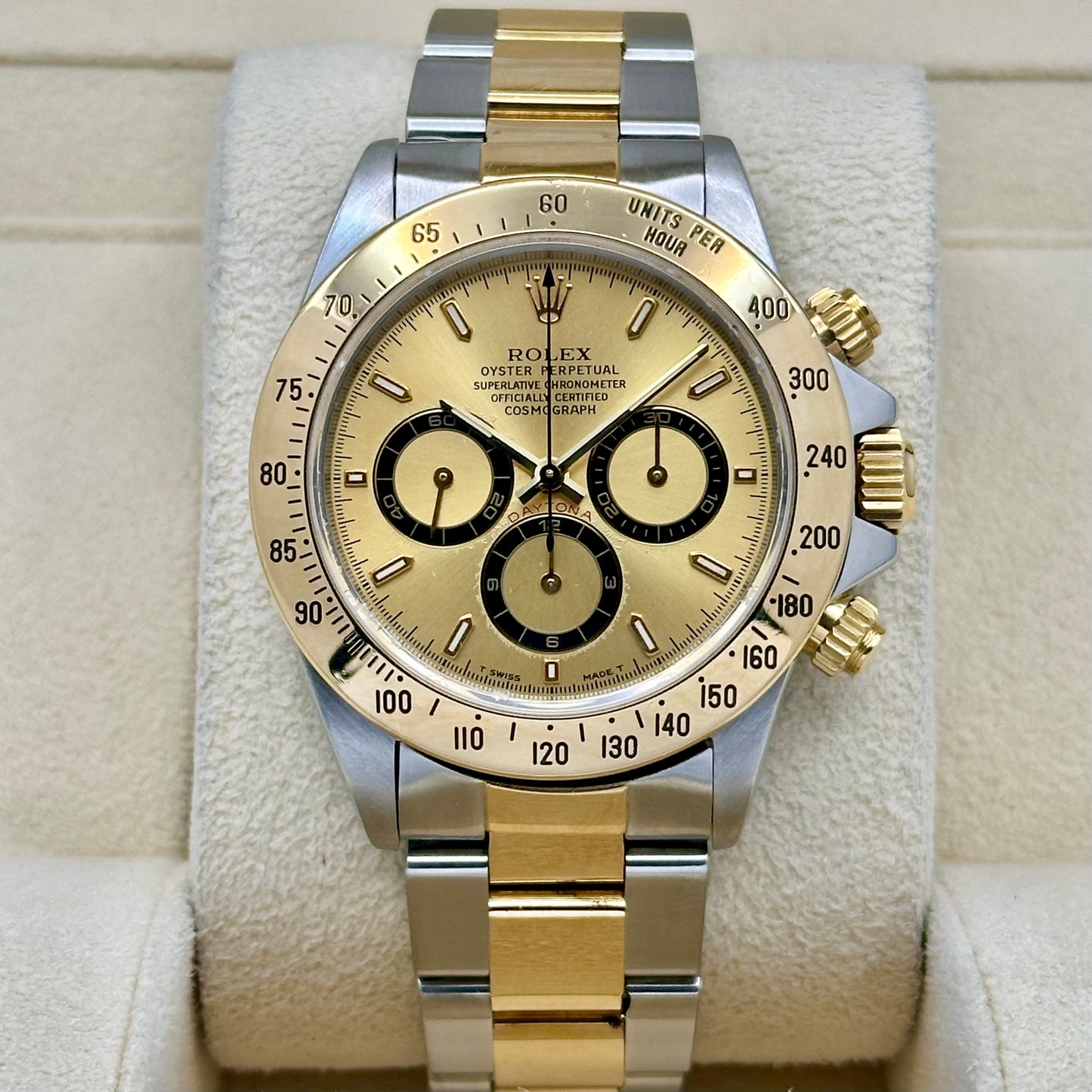 Zenith Daytona Champagne Dial 18K Yellow Gold Two Tone Ref 16523 1997 Collectors Set