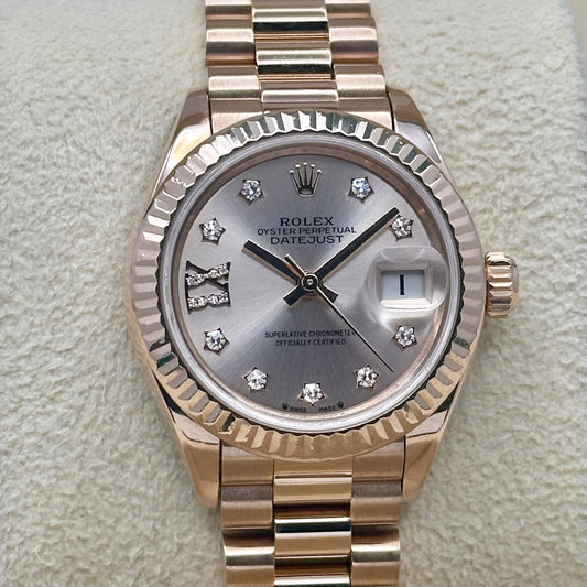 Lady-Datejust 28 Sundust Diamond Dial Ref 279175 2017