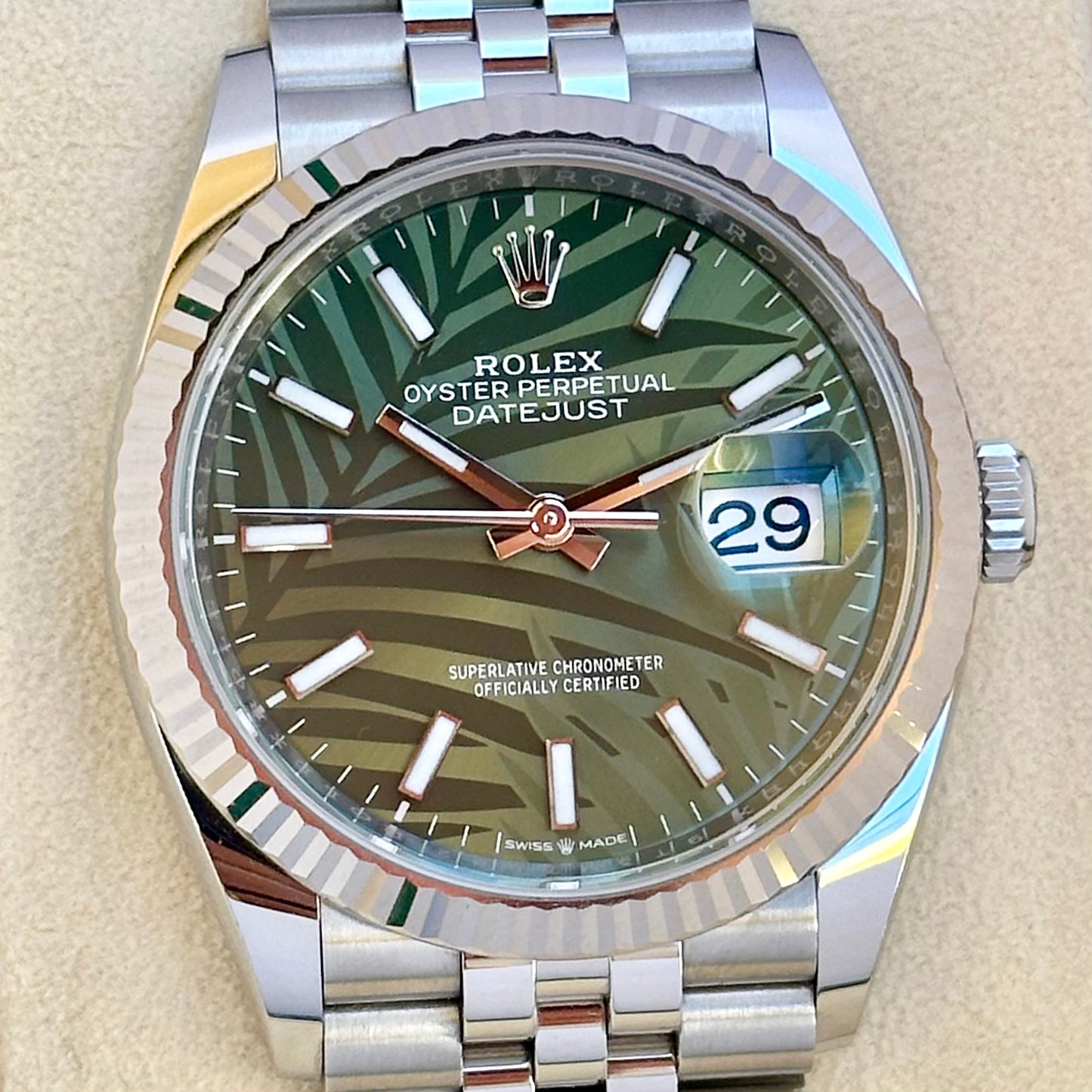 Datejust 36 Palm Green Motif Ref 126234 2021