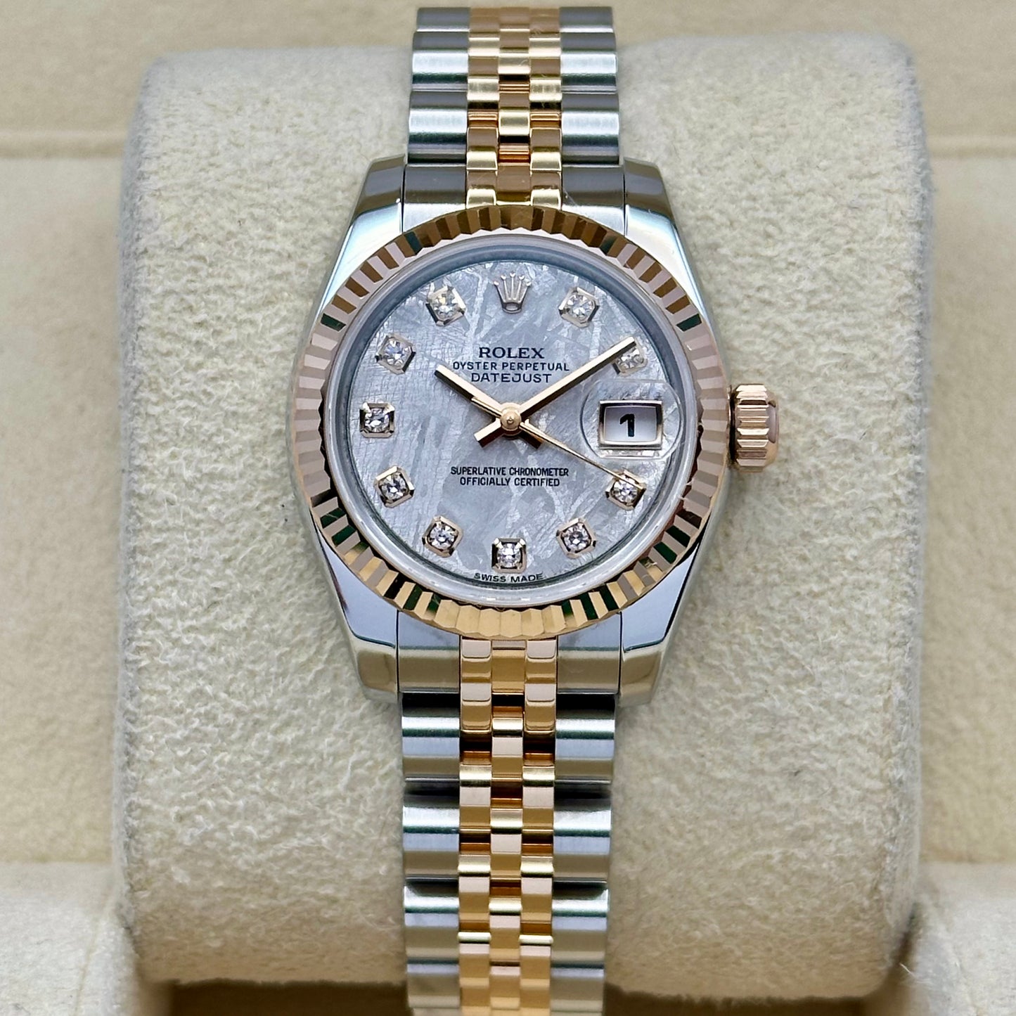 Lady-Datejust 26 Meteorite Diamond Dial 18K Rose Gold Ref 179171