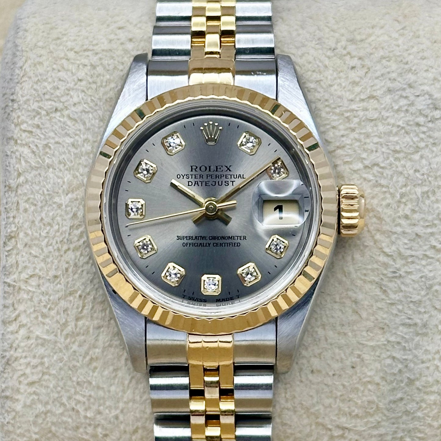 Lady-Datejust 26 18K Yellow Gold Grey Big Diamond Ref 69173