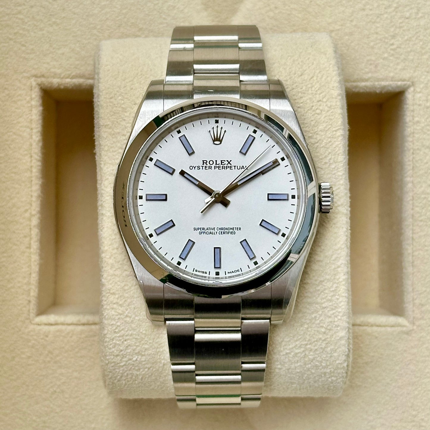 Oyster Perpetual 39 White Factory Stickers Ref 114300