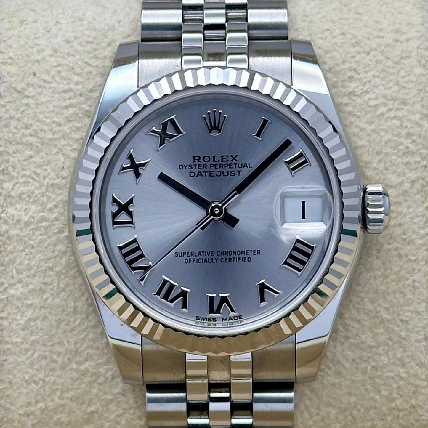 Datejust 31 Silver Romans 18K White Gold Ref 178274 2018