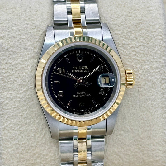Princess Date 18K Yellow Gold Black Arabic Ref 92413 2025