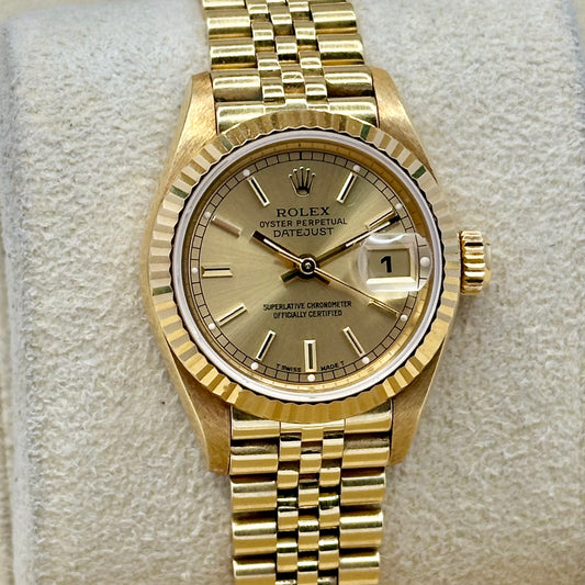 Lady-Datejust 26 Champagne Stick 18K Yellow Gold Jubilee Ref 69178