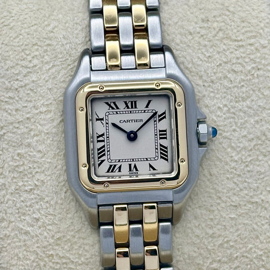 Panthére Small Two Row 18K Yellow Gold White Romans Ref 1120