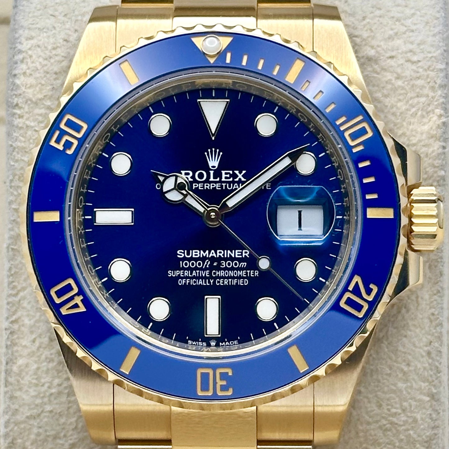 Submariner Date Bluesy 18K Yellow Gold Ref 126618LB 2022
