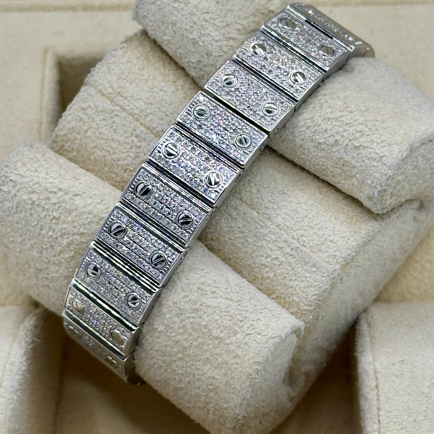 Santos Galbée Small Custom Diamond Set Ref 1565