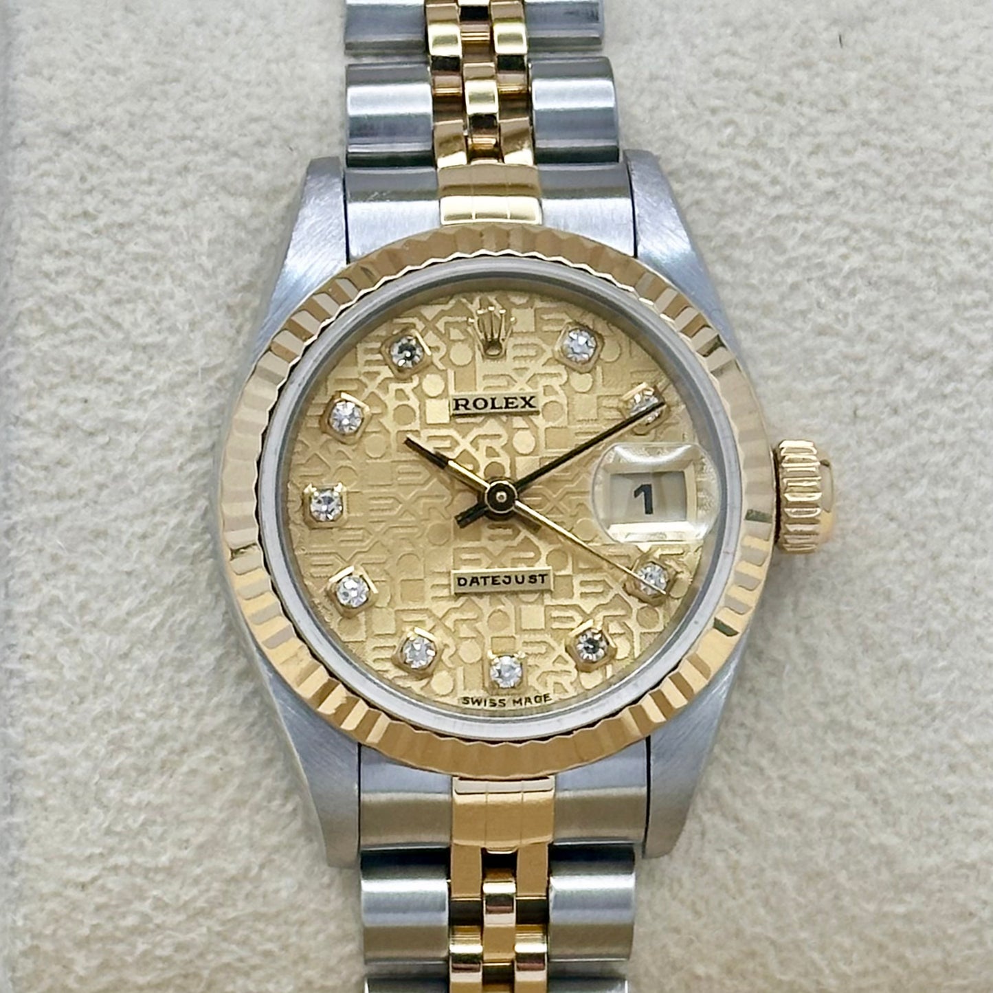 Lady-Datejust 26 Champagne Anniversary Big Diamond Ref 69173 1995
