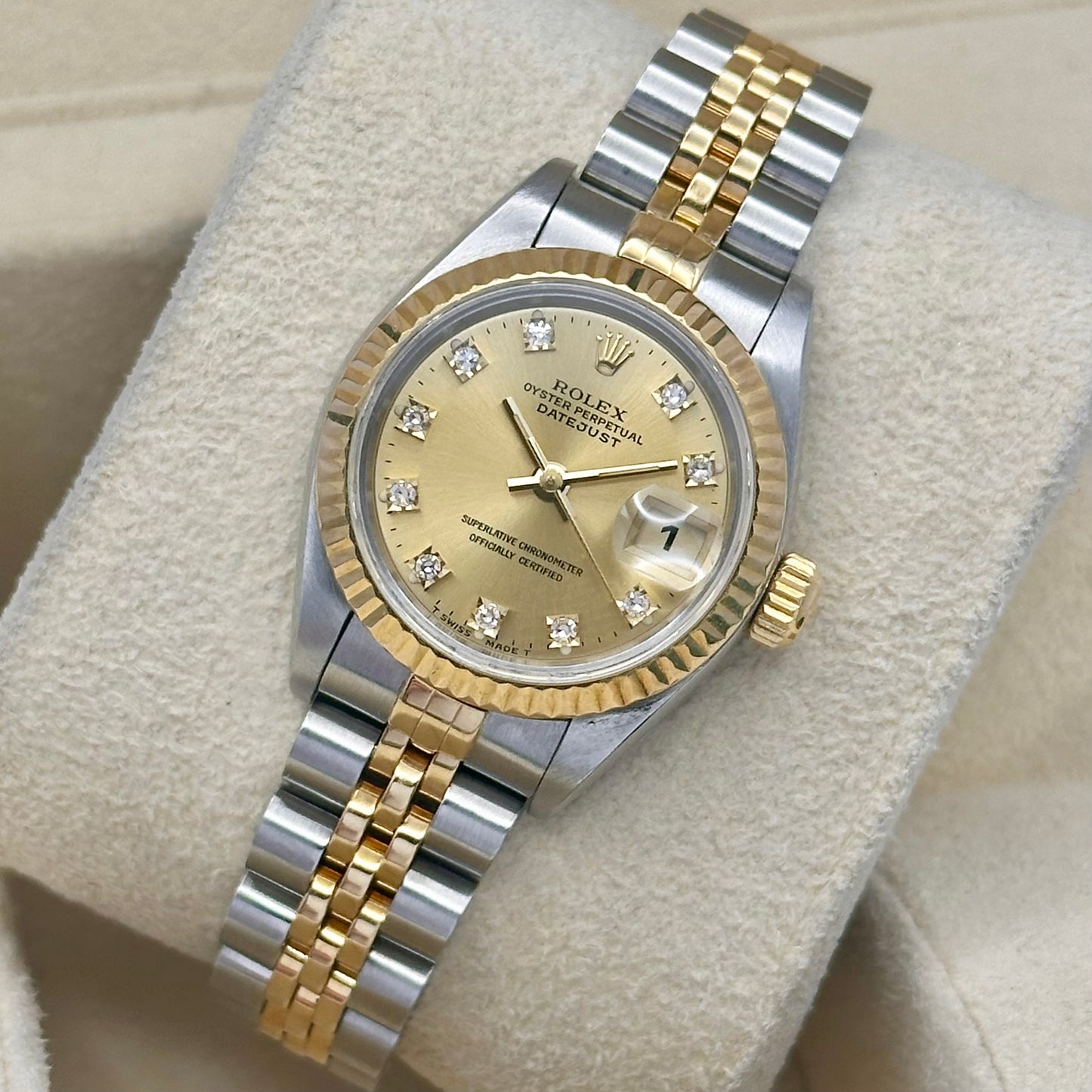 Lady-Datejust 26 Champagne Diamond Ref 69173G 1993