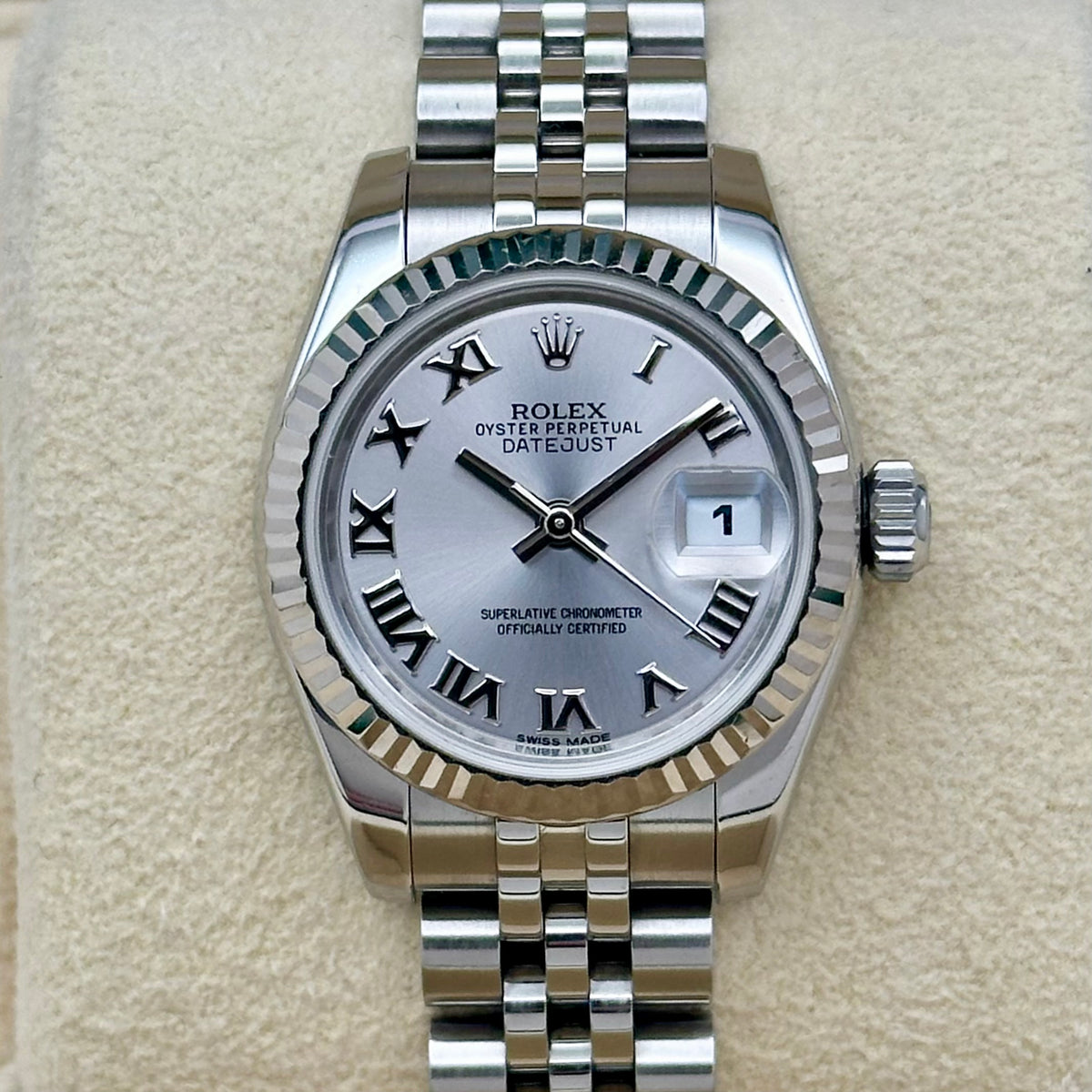 Lady-Datejust 26 Silver Romans Dial Ref 179174 2012
