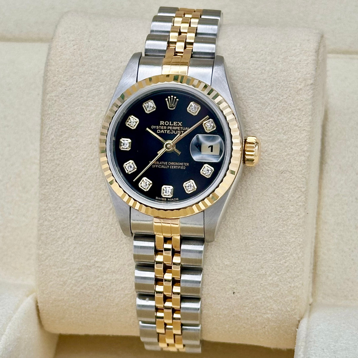 Lady-Datejust 26 Sunburst Black Big Diamond Ref 79173 1999