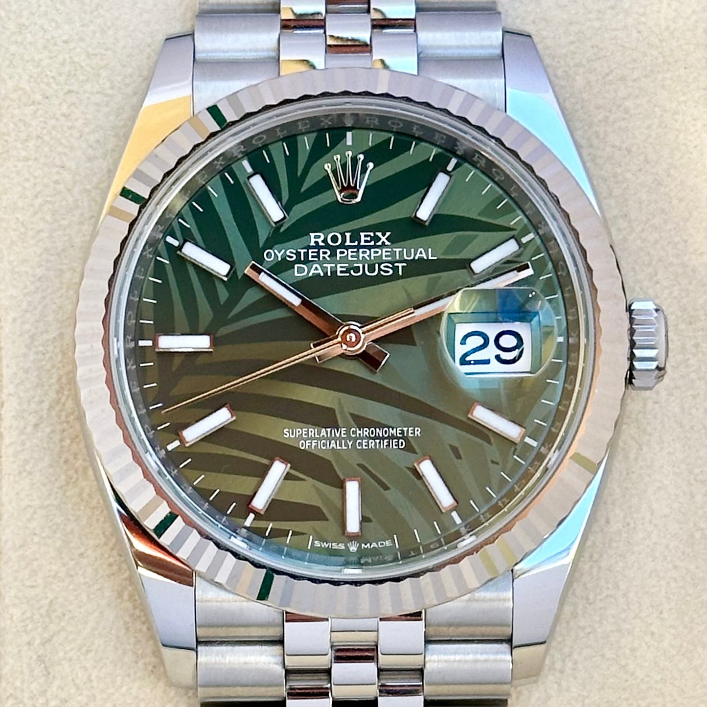 Datejust 36 Palm Green Motif Ref 126234 2021