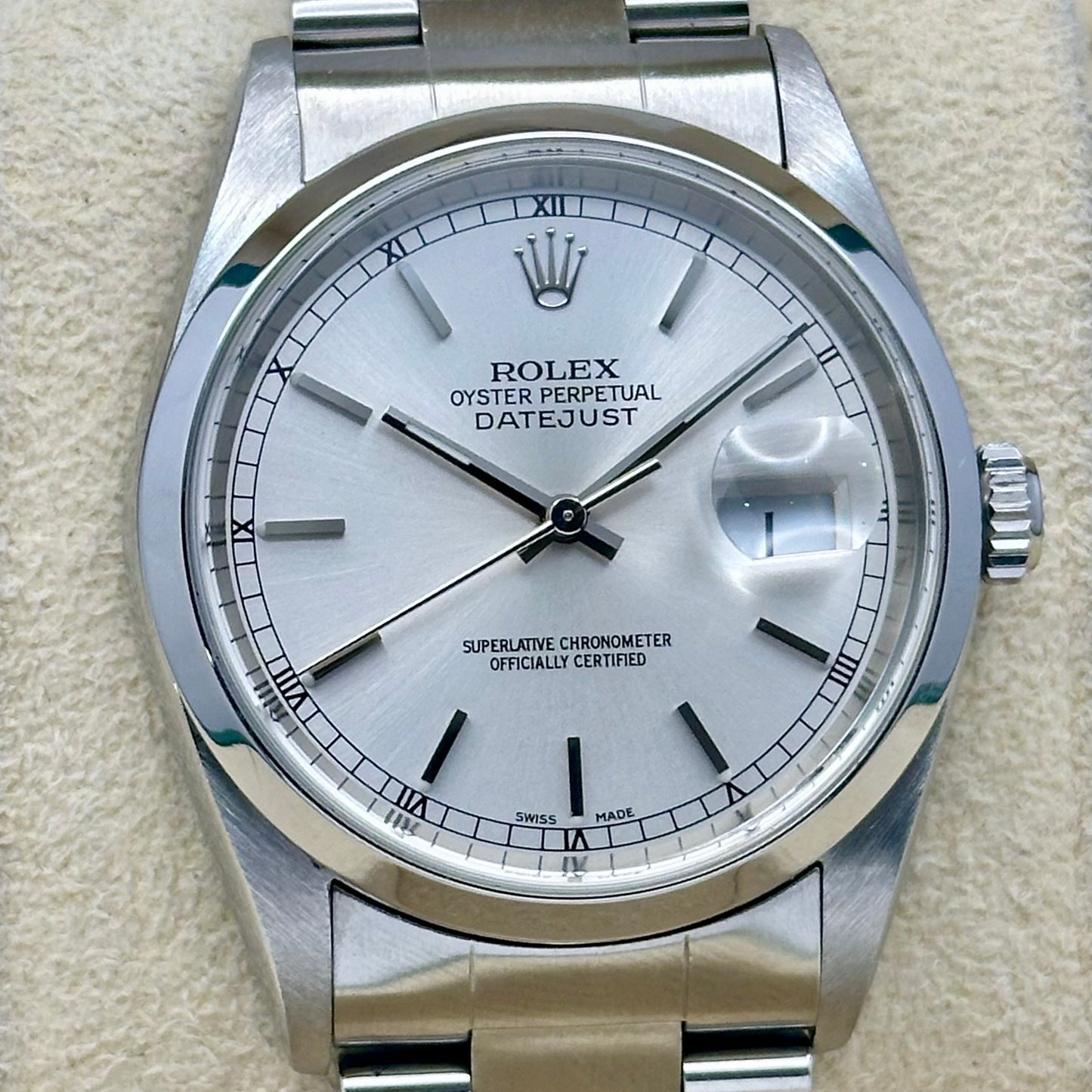 Datejust 36 Sunburst Silver Ref 16200 2002