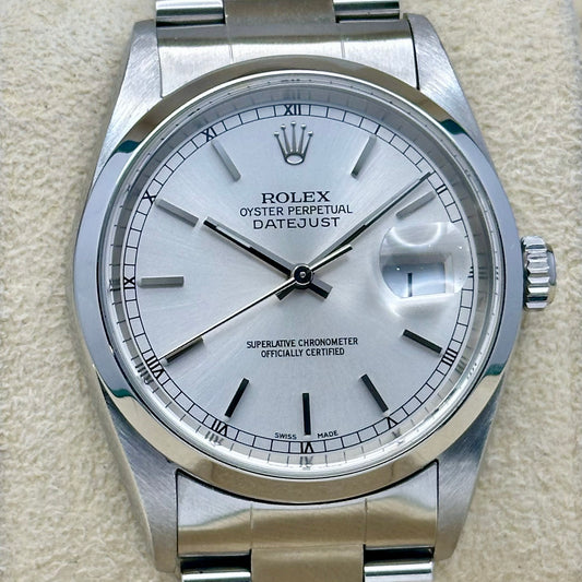 Datejust 36 Sunburst Silver Ref 16200 2002