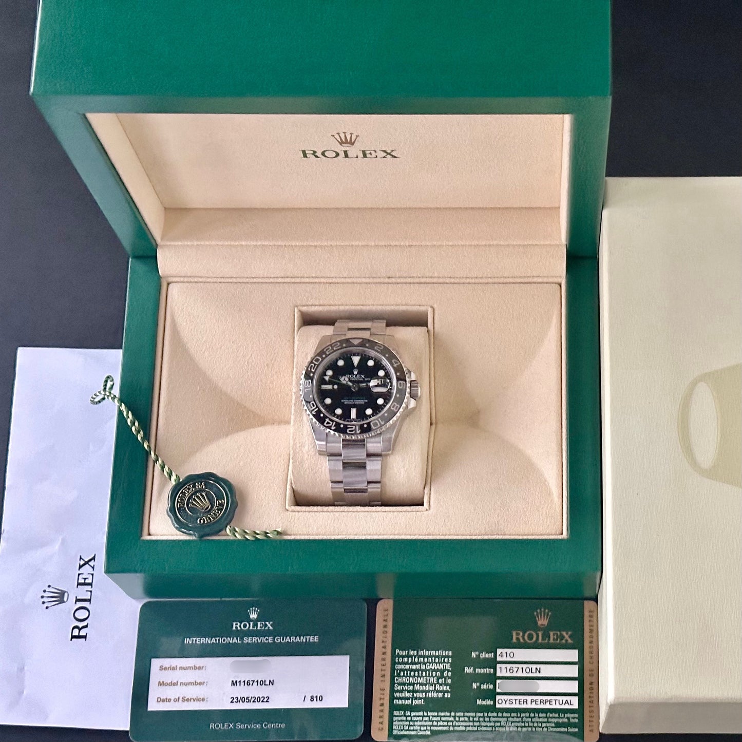 GMT Master II Green Arrow Ref 116710LN 2007 RSC 2022