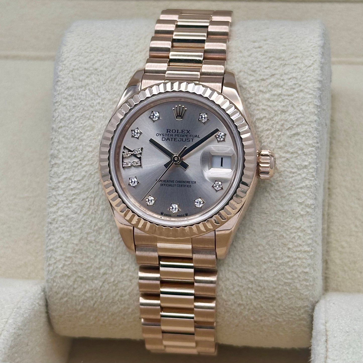 Lady-Datejust 28 Sundust Diamond Dial Ref 279175 2017