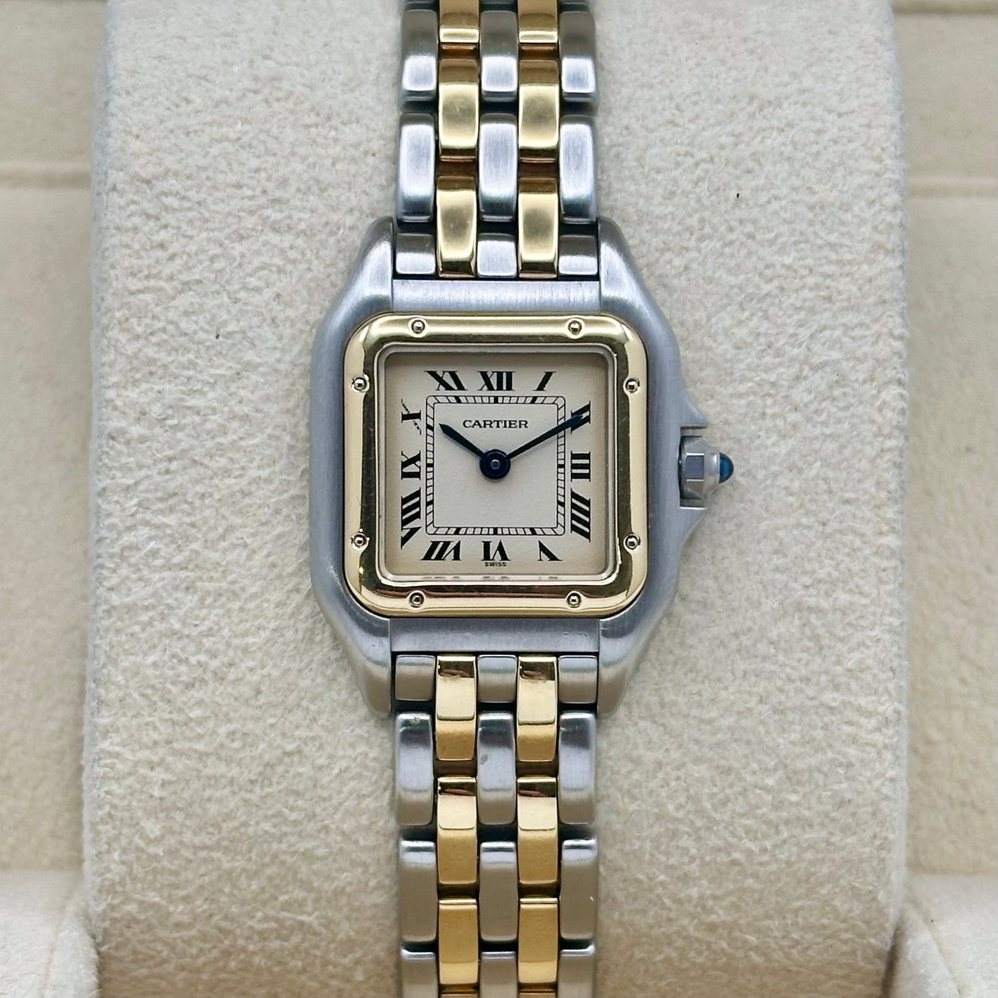 (ON HOLD) Panthére Small Two Row 18K Yellow Gold White Romans Ref 1057917 1990