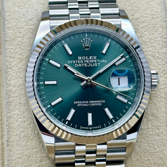 Datejust 36 Mint Green 18K White Gold Ref 126234 2026