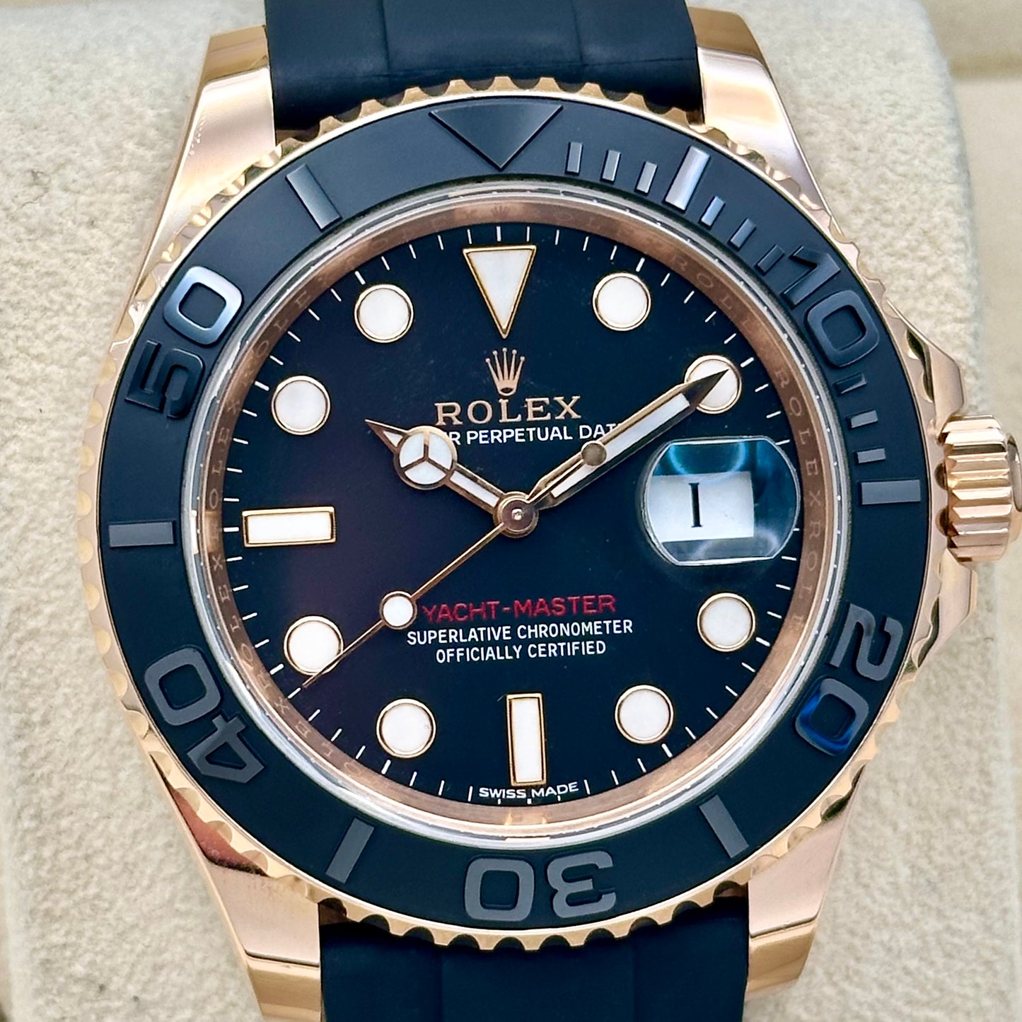 Yacht-Master 40 Oysterflex 18K Rose Gold Ref 116655
