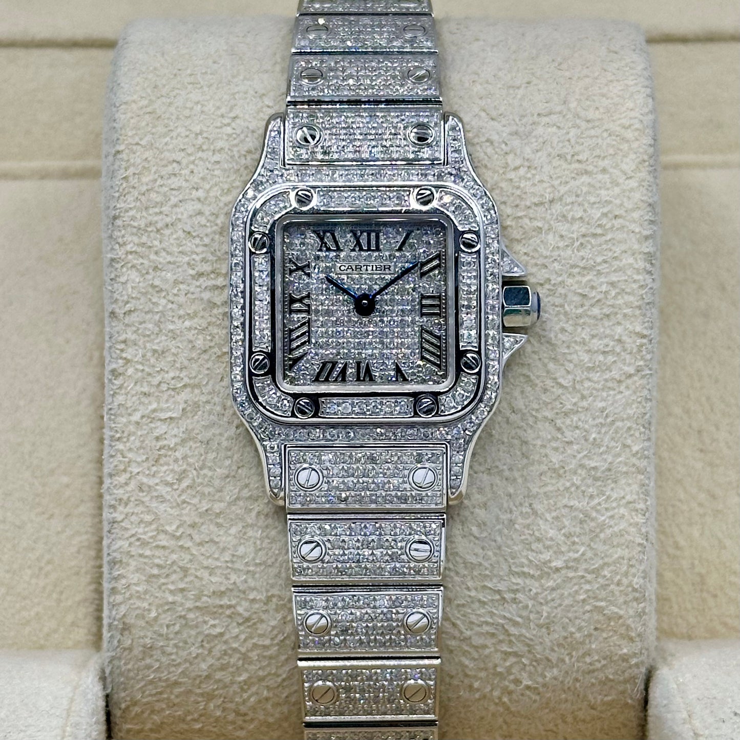 Santos Galbée Small Custom Diamond Set Ref 1565